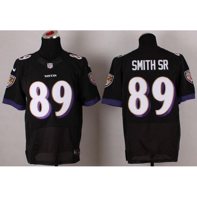Nike Ravens #89 Steve Smith Black Alternate Men's Stitched NFL New Elite Jersey