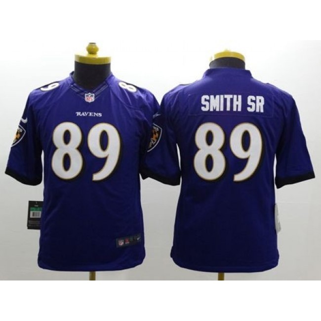 Baltimore Ravens #89 Steve Smith Sr Purple Team Color Youth Stitched NFL New Limited Jersey