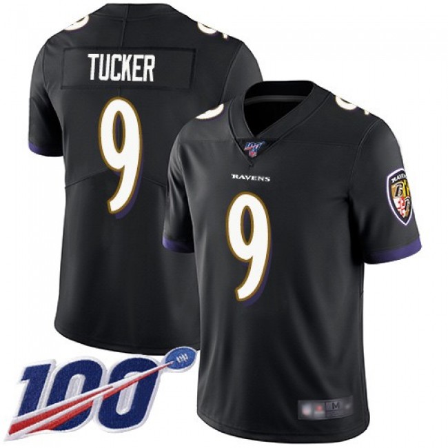 Nike Ravens #9 Justin Tucker Black Alternate Men's Stitched NFL 100th Season Vapor Limited Jersey