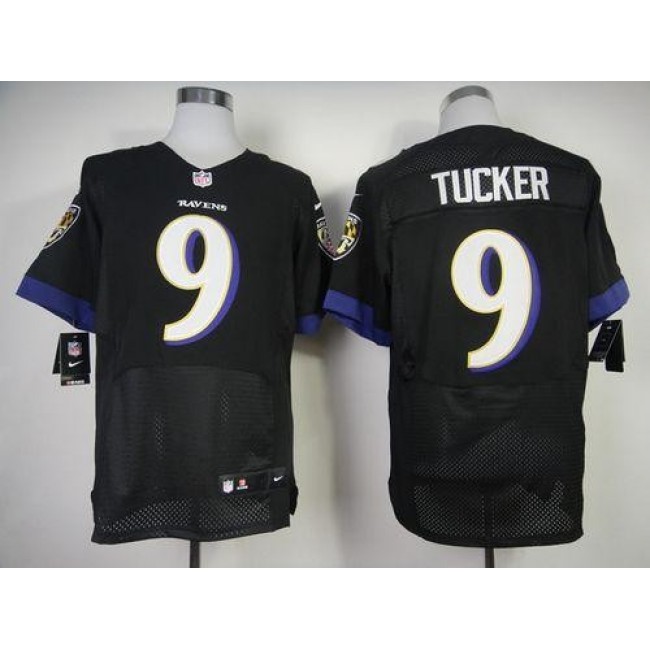 Nike Ravens #9 Justin Tucker Black Alternate Men's Stitched NFL New Elite Jersey