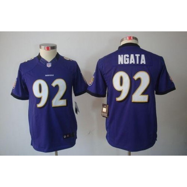 Baltimore Ravens #92 Haloti Ngata Purple Team Color Youth Stitched NFL Limited Jersey
