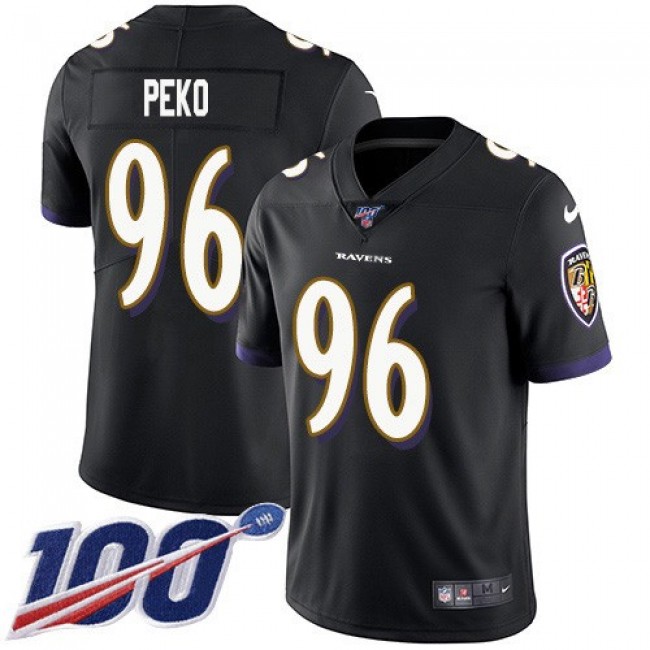 Nike Ravens #96 Domata Peko Sr Black Alternate Men's Stitched NFL 100th Season Vapor Untouchable Limited Jersey