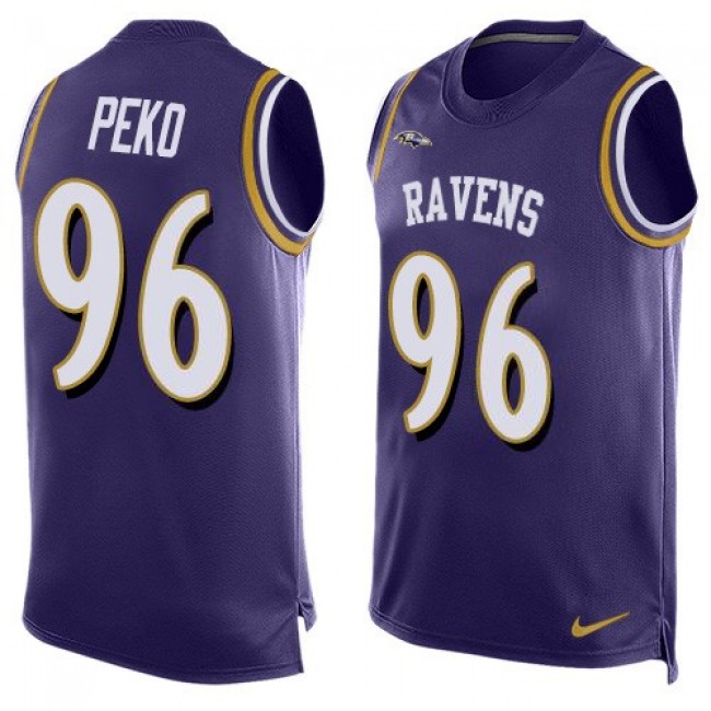 Nike Ravens #96 Domata Peko Sr Purple Team Color Men's Stitched NFL Limited Tank Top Jersey