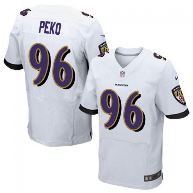 Nike Ravens #96 Domata Peko Sr White Men's Stitched NFL New Elite Jersey