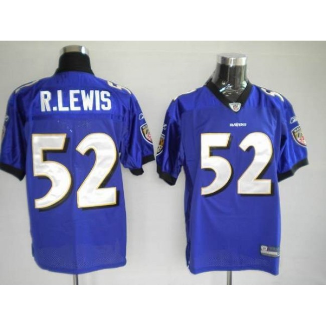 Ravens #52 Ray Lewis Purple Stitched NFL Jersey