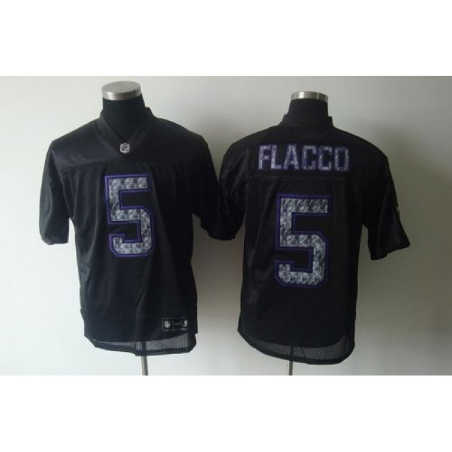 لوحة معدنية NFL Jersey swap-Sideline Black United Ravens #5 Joe Flacco Black ... لوحة معدنية