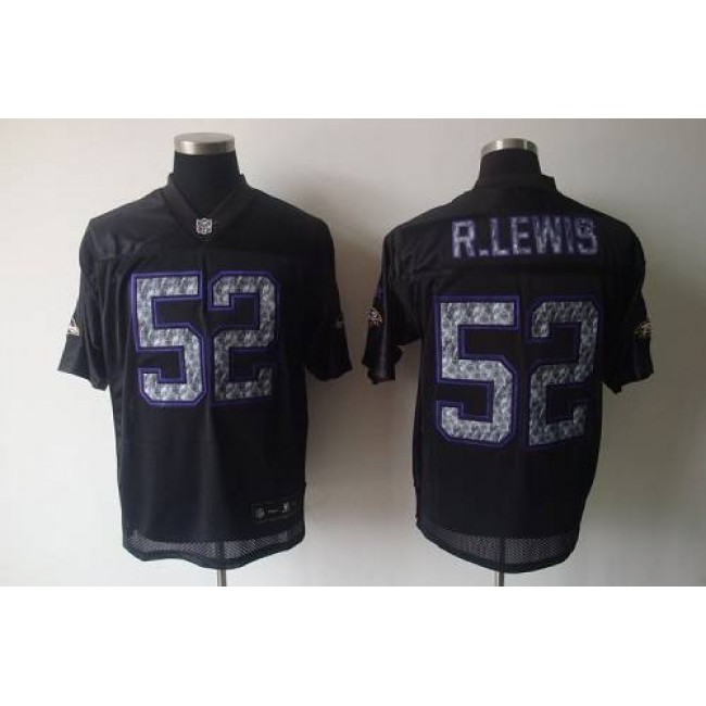Sideline Black United Ravens #52 Ray Lewis Black Stitched NFL Jersey