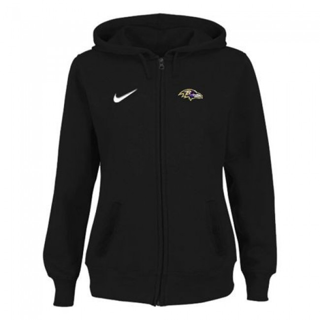 Women's Baltimore Ravens Stadium Rally Full Zip Hoodie Black Jersey