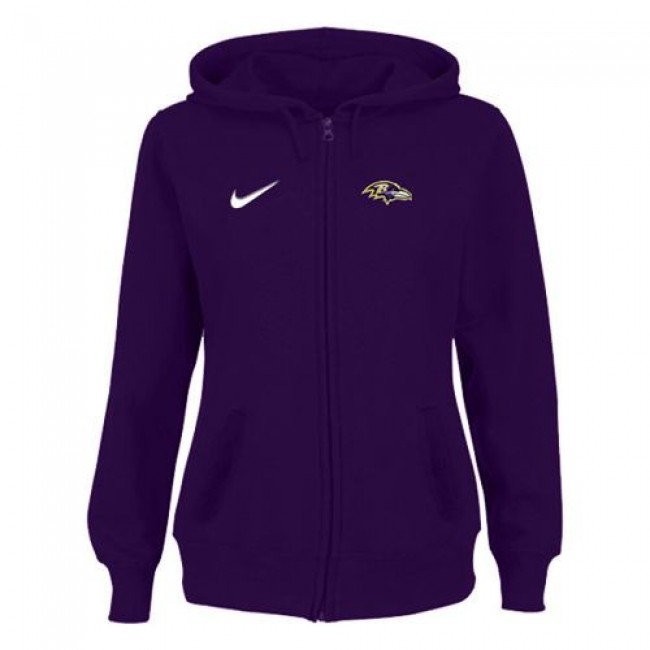 Women's Baltimore Ravens Stadium Rally Full Zip Hoodie Purple Jersey