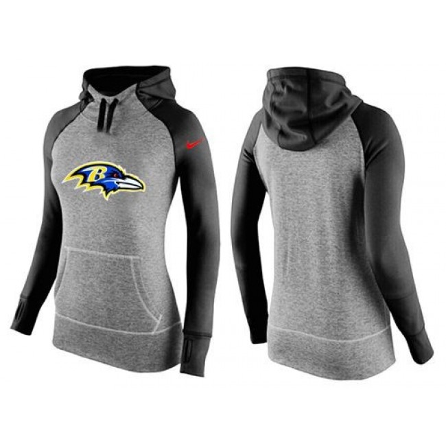 Women's Baltimore Ravens Hoodie Grey Black-2 Jersey