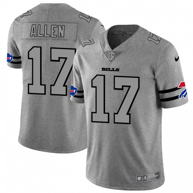 Buffalo Bills #17 Josh Allen Men's Nike Gray Gridiron II Vapor Untouchable Limited NFL Jersey