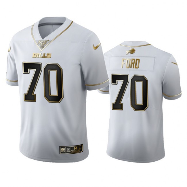 Buffalo Bills #70 Cody Ford Men's Nike White Golden Edition Vapor Limited NFL 100 Jersey
