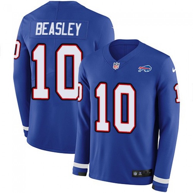 Nike Bills #10 Cole Beasley Royal Blue Team Color Men's Stitched NFL Limited Therma Long Sleeve Jersey