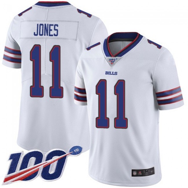 Nike Bills #11 Zay Jones White Men's Stitched NFL 100th Season Vapor Limited Jersey