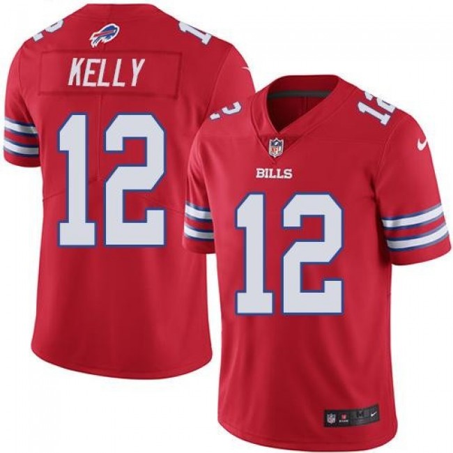 Buffalo Bills #12 Jim Kelly Red Youth Stitched NFL Limited Rush Jersey