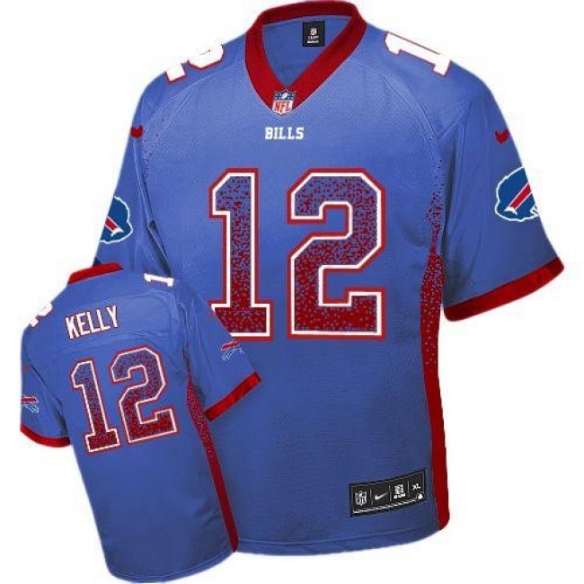 Nike Bills #12 Jim Kelly Royal Blue Team Color Men's Stitched NFL Elite Drift Fashion Jersey