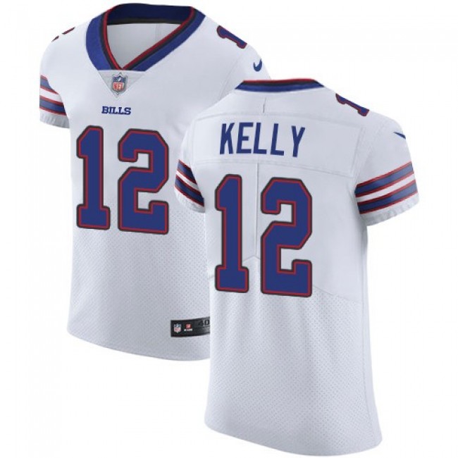 Nike Bills #12 Jim Kelly White Men's Stitched NFL Vapor Untouchable Elite Jersey