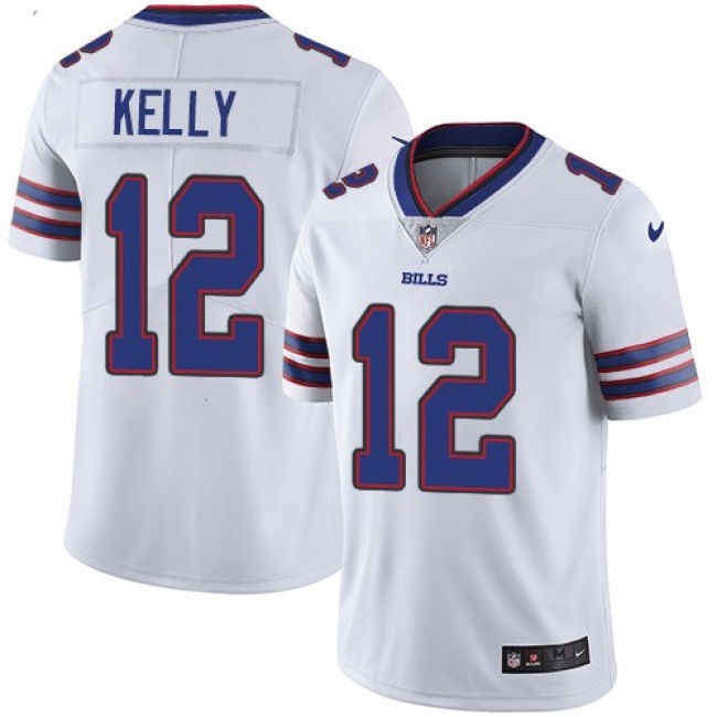 Nike Bills #12 Jim Kelly White Men's Stitched NFL Vapor Untouchable Limited Jersey