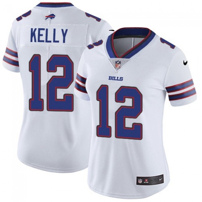 Women's Bills #12 Jim Kelly White Stitched NFL Vapor Untouchable Limited Jersey