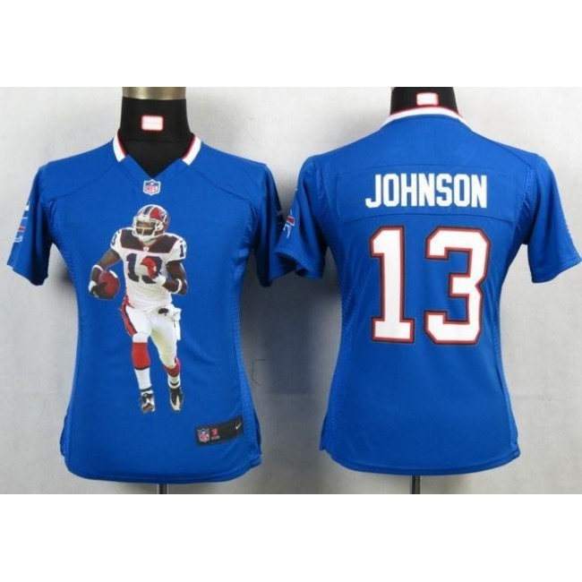 Women's Bills #13 Steve Johnson Royal Blue Team Color Portrait NFL Game Jersey