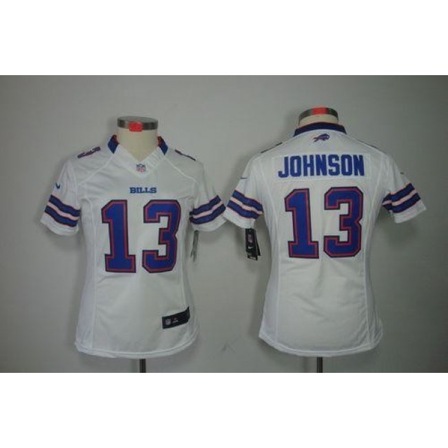 Women's Bills #13 Steve Johnson White Stitched NFL Limited Jersey