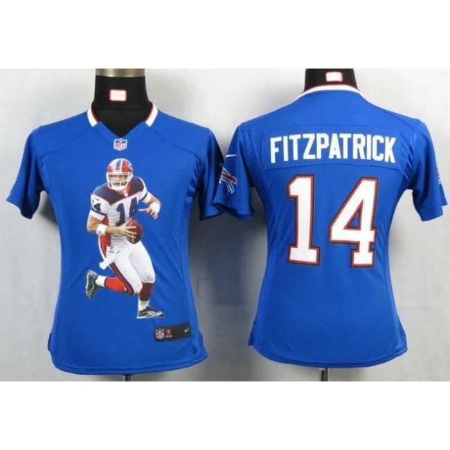 Women's Bills #14 Ryan Fitzpatrick Royal Blue Team Color Portrait NFL Game Jersey