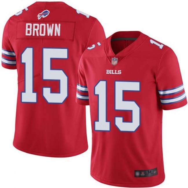 Nike Bills #15 John Brown Red Men's Stitched NFL Limited Rush Jersey