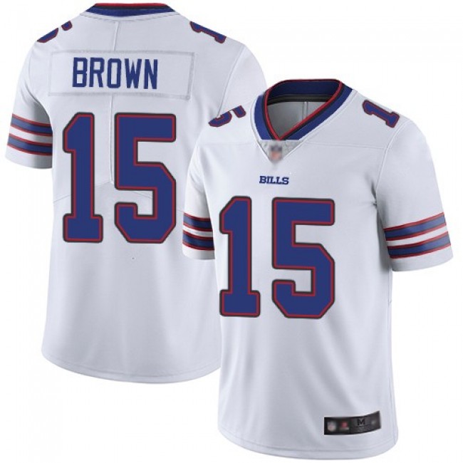 Nike Bills #15 John Brown White Men's Stitched NFL Vapor Untouchable Limited Jersey