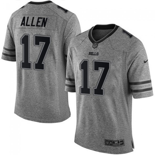 Nike Bills #17 Josh Allen Gray Men's Stitched NFL Limited Gridiron Gray Jersey