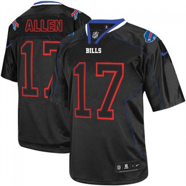 Nike Bills #17 Josh Allen Lights Out Black Men's Stitched NFL Elite Jersey