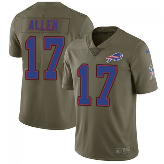 Nike Bills #17 Josh Allen Olive Men's Stitched NFL Limited 2017 Salute To Service Jersey