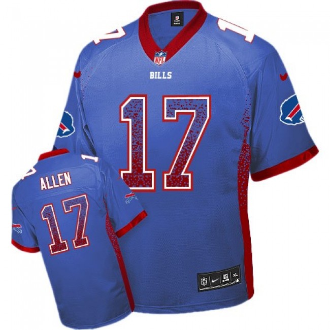 Nike Bills #17 Josh Allen Royal Blue Team Color Men's Stitched NFL Elite Drift Fashion Jersey