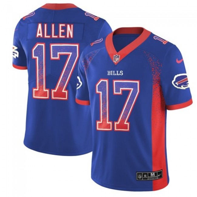 Nike Bills #17 Josh Allen Royal Blue Team Color Men's Stitched NFL Limited Rush Drift Fashion Jersey