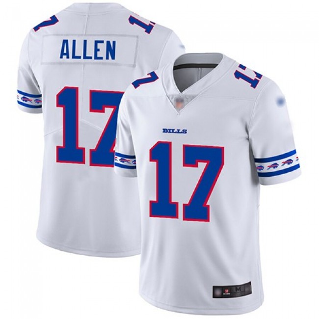 Nike Bills #17 Josh Allen White Men's Stitched NFL Limited Team Logo Fashion Jersey