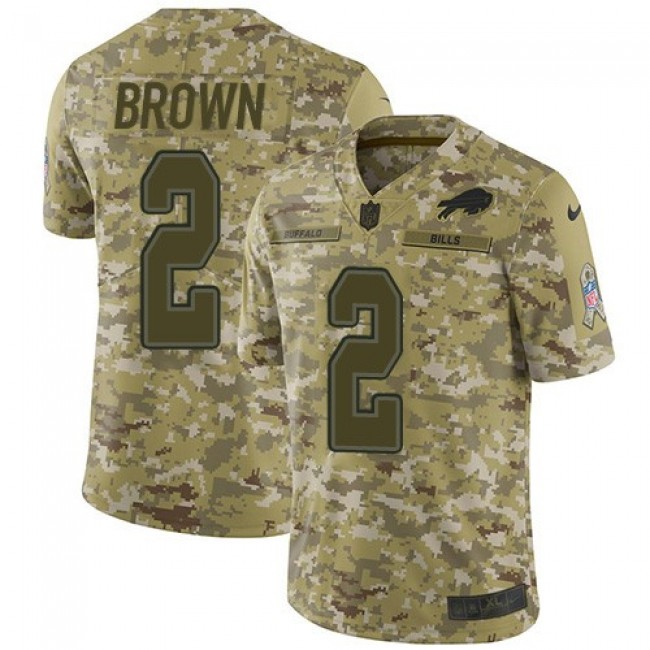 Nike Bills #2 John Brown Camo Men's Stitched NFL Limited 2018 Salute To Service Jersey