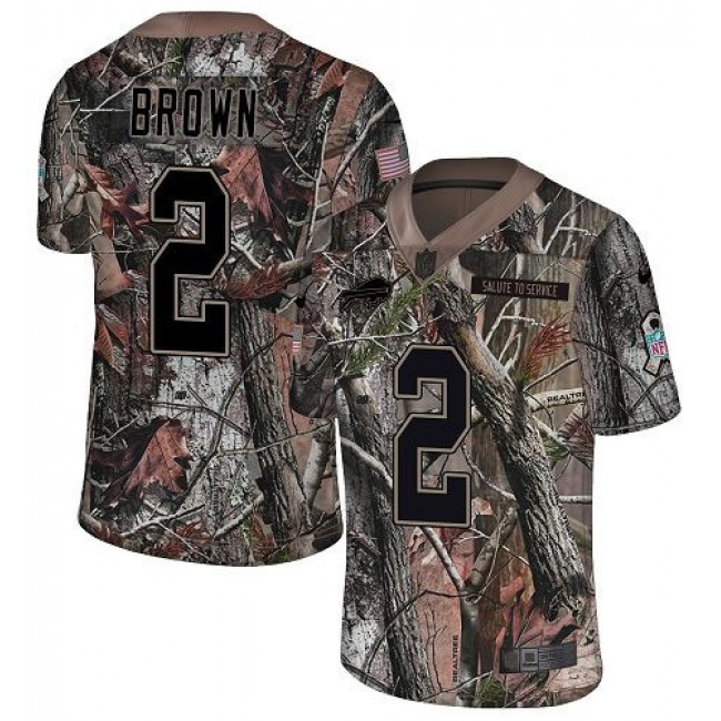 Nike Bills #2 John Brown Camo Men's Stitched NFL Limited Rush Realtree Jersey