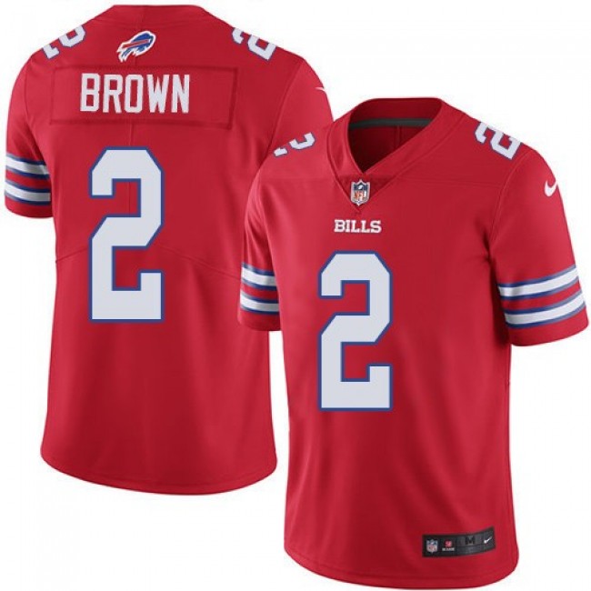 Nike Bills #2 John Brown Red Men's Stitched NFL Elite Rush Jersey