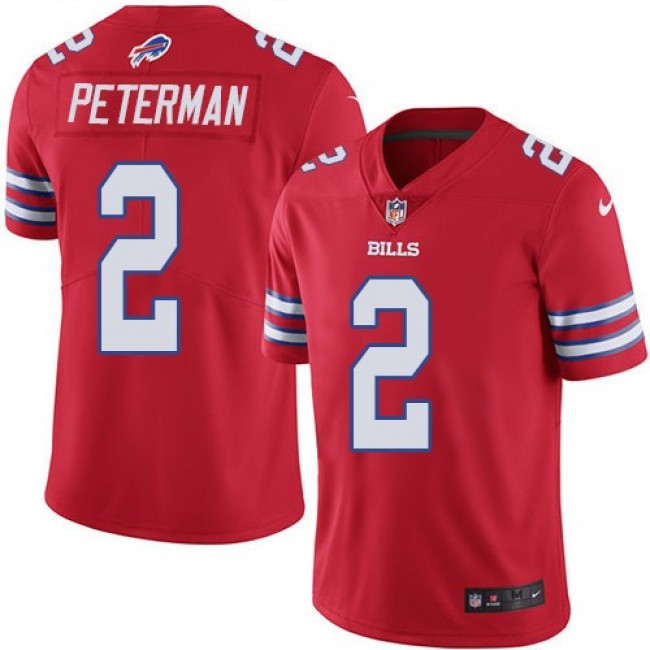 Buffalo Bills #2 Nathan Peterman Red Youth Stitched NFL Limited Rush Jersey