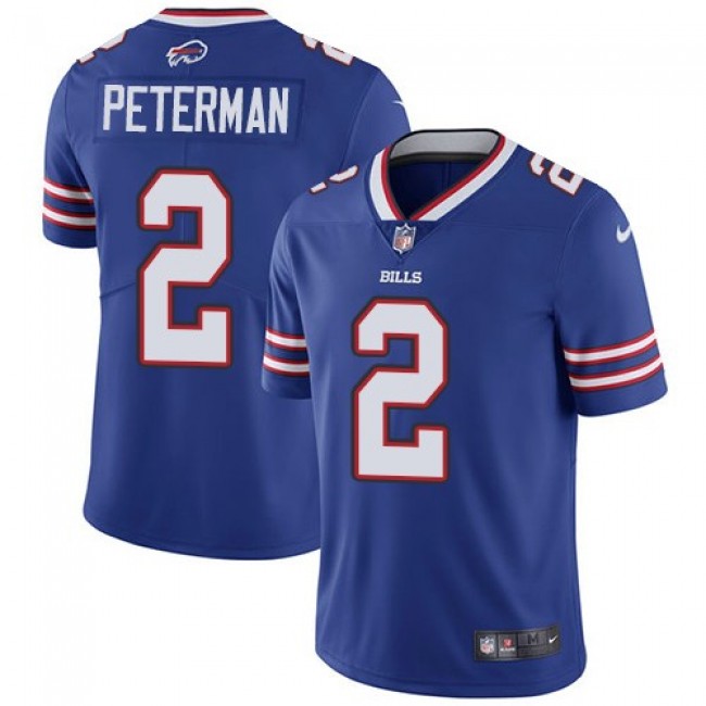 Buffalo Bills #2 Nathan Peterman Royal Blue Team Color Youth Stitched NFL Vapor Untouchable Limited Jersey