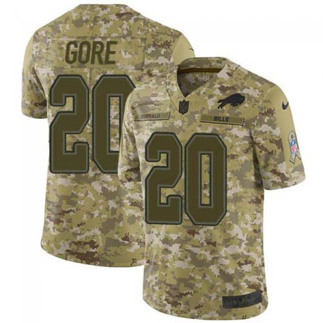 Nike Bills #20 Frank Gore Camo Men's Stitched NFL Limited 2018 Salute To Service Jersey
