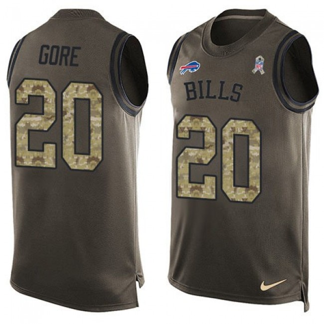 Nike Bills #20 Frank Gore Green Men's Stitched NFL Limited Salute To Service Tank Top Jersey