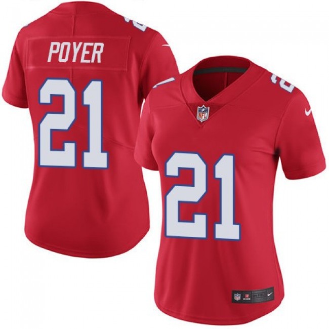 Women's Bills #21 Jordan Poyer Red Stitched NFL Limited Rush Jersey