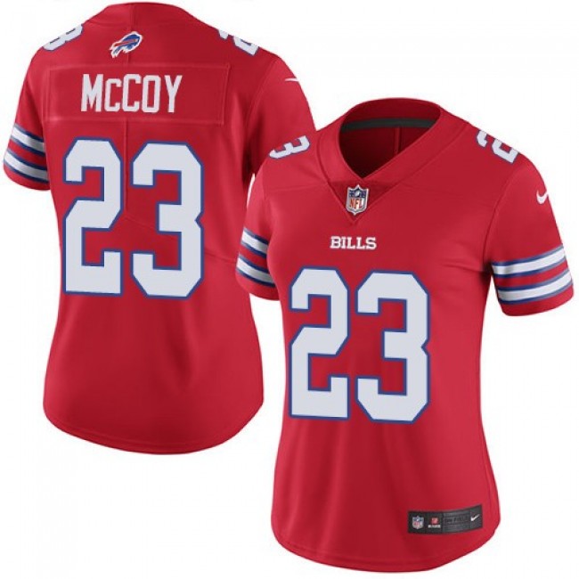 Women's Bills #23 LeSean McCoy Red Stitched NFL Limited Rush Jersey