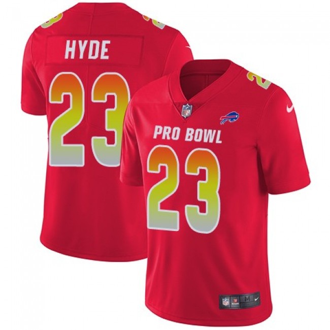 Nike Bills #23 Micah Hyde Red Men's Stitched NFL Limited AFC 2018 Pro Bowl Jersey