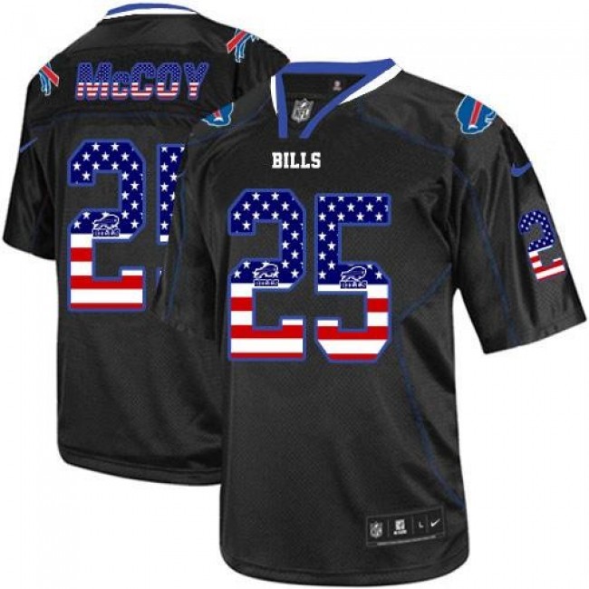 Nike Bills #25 LeSean McCoy Black Men's Stitched NFL Elite USA Flag Fashion Jersey
