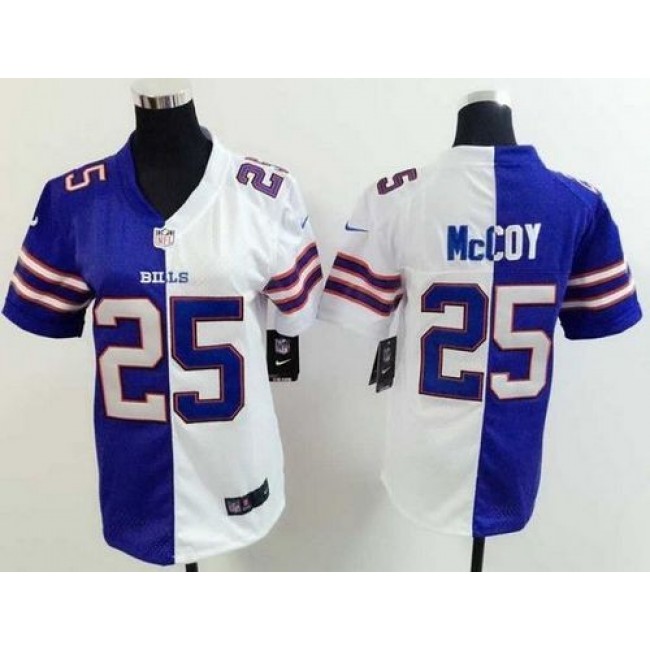 Women's Bills #25 LeSean McCoy Royal Blue White Stitched NFL Elite Split Jersey