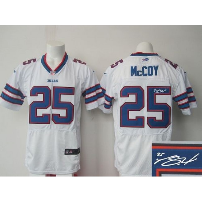 Nike Bills #25 LeSean McCoy White Men's Stitched NFL Elite Autographed Jersey