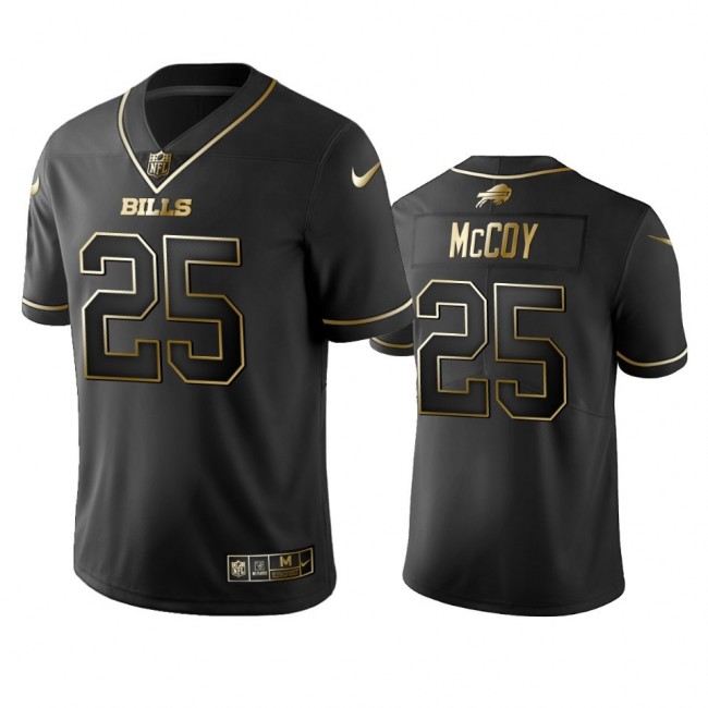 Nike Bills #25 Lesean Mccoy Black Golden Limited Edition Stitched NFL Jersey