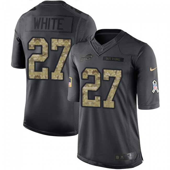 Buffalo Bills #27 Tre Davious White Black Youth Stitched NFL Limited 2016 Salute to Service Jersey