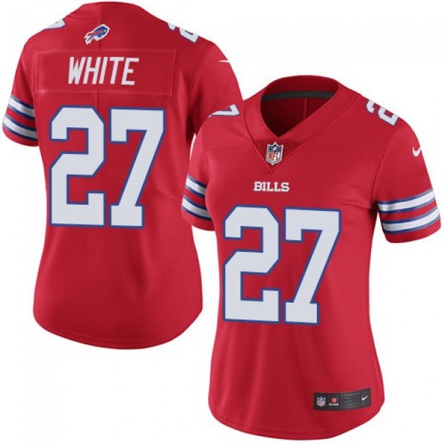 Women's Bills #27 Tre'Davious White Red Stitched NFL Limited Rush Jersey